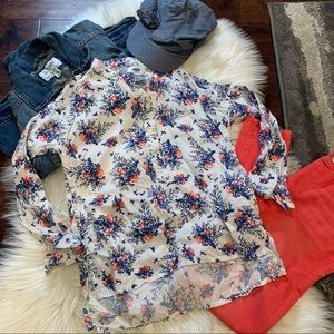 Old Navy floral button up top